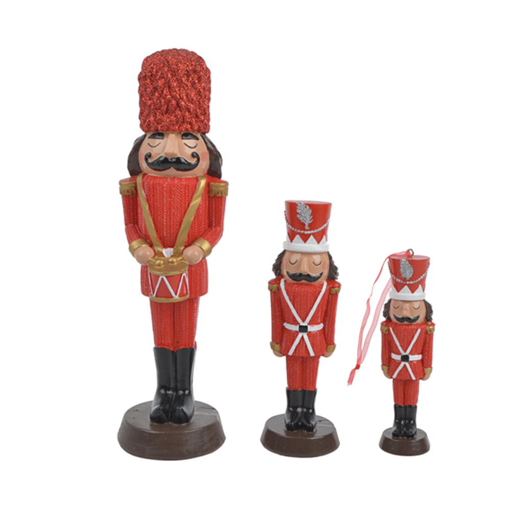 Weihnachtskollektion Nussknacker-Soldat-Statue aus Polyresin, Ornament, Nussknacker-König, für den Innenbereich, Puppenpuppe, Geschenk, Heimdekoration 5