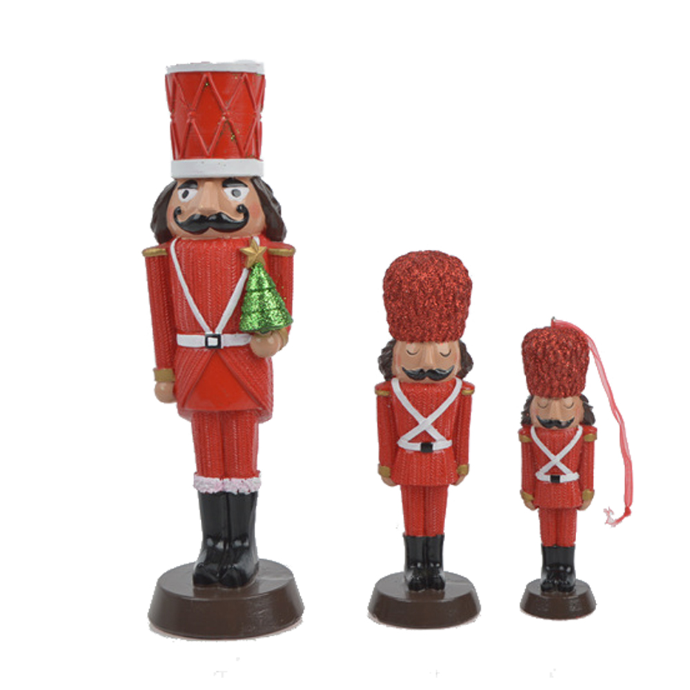 Weihnachtskollektion Nussknacker-Soldat-Statue aus Polyresin, Ornament, Nussknacker-König, für den Innenbereich, Puppenpuppe, Geschenk, Heimdekoration 4
