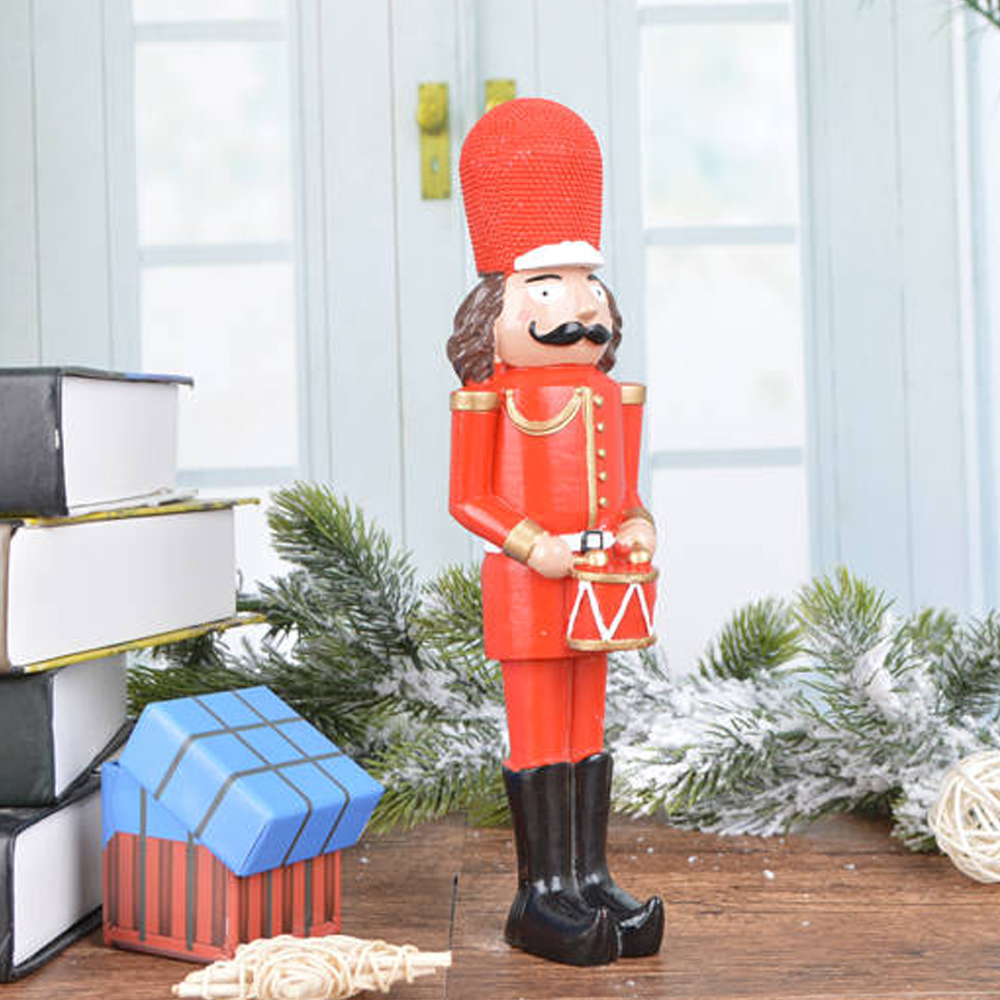 Weihnachtskollektion Nussknacker-Soldat-Statue aus Polyresin, Ornament, Nussknacker-König, für den Innenbereich, Puppenpuppe, Geschenk, Heimdekoration 7
