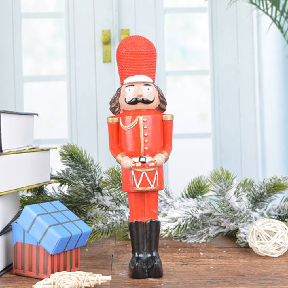 Weihnachtskollektion Nussknacker-Soldat-Statue aus Polyresin, Ornament, Nussknacker-König, für den Innenbereich, Puppenpuppe, Geschenk, Heimdekoration 6