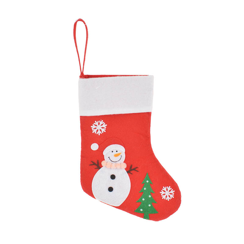 Felt Snowman Christmas Santa Red Stocking 2
