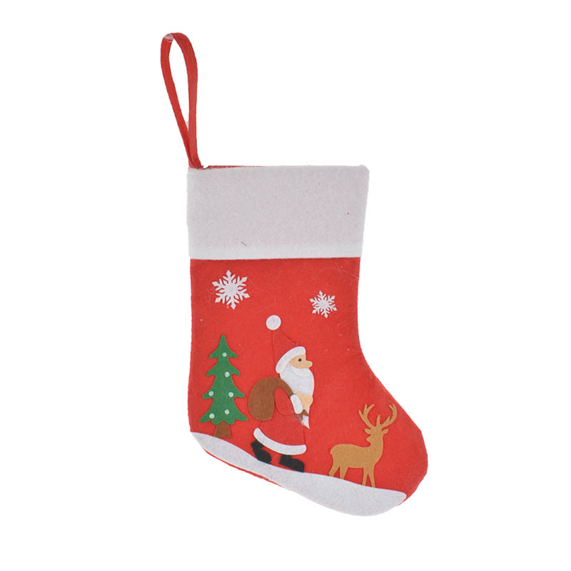 Felt Snowman Christmas Santa Red Stocking 4