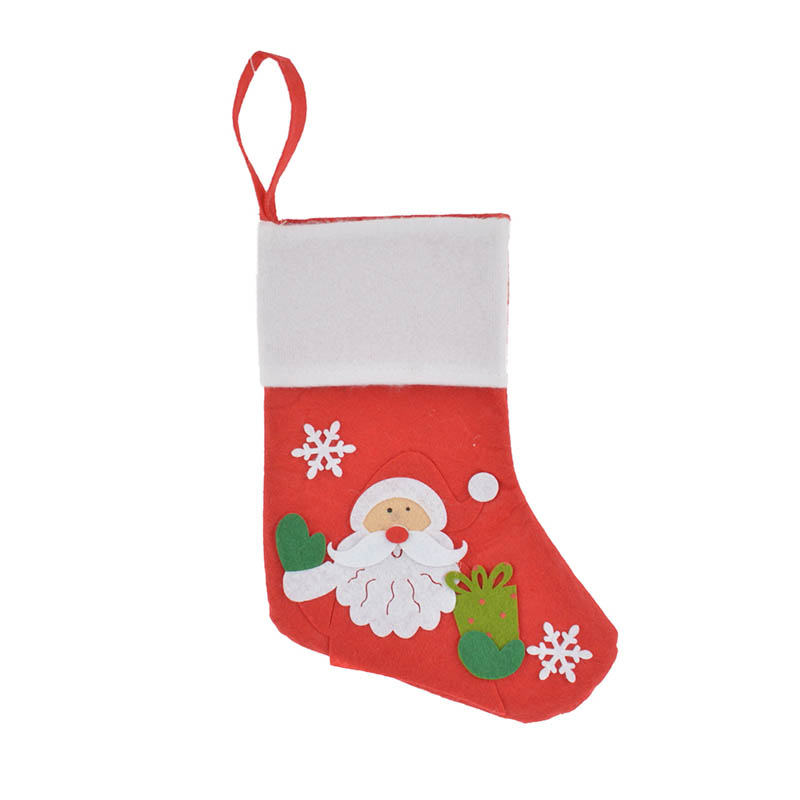 Felt Snowman Christmas Santa Red Stocking 3