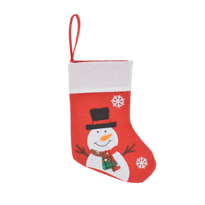 Felt Snowman Christmas Santa Red Stocking 5
