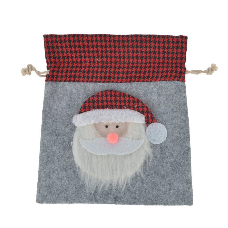 Bolsa de dulces navideña de fieltro para decorar fiestas 3