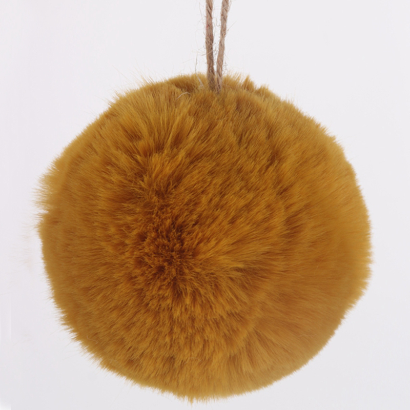Flauschiges Weihnachtskugel-Ornament aus Kunstfell in Rot 3
