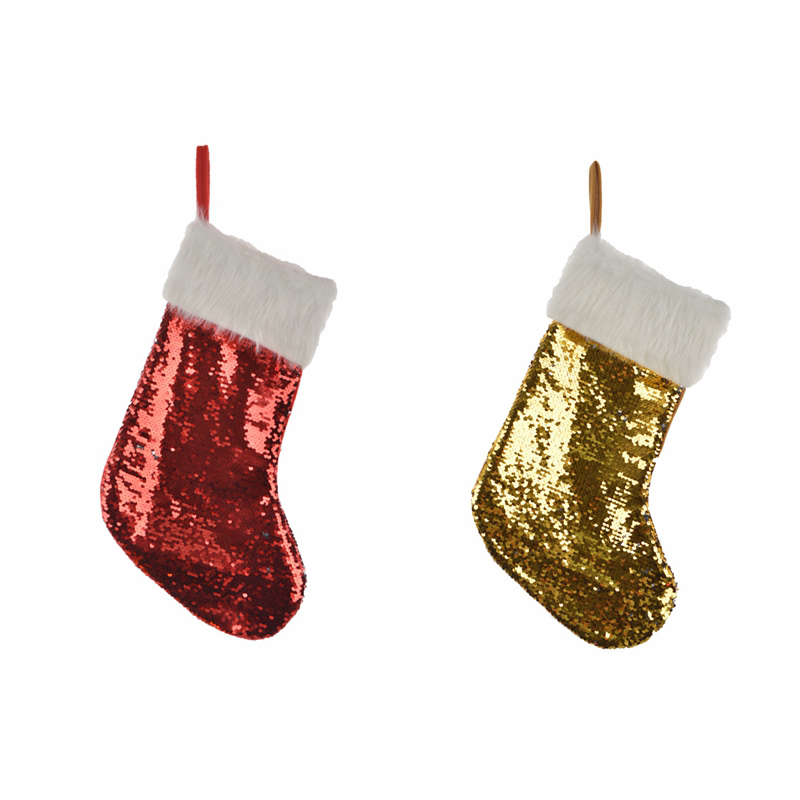 Glitzernde Pailletten-Geschenktüte zum Aufhängen, Weihnachtsbaumdekoration 3