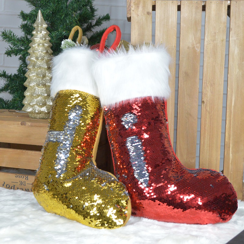 Glitzernde Pailletten-Geschenktüte zum Aufhängen, Weihnachtsbaumdekoration 2