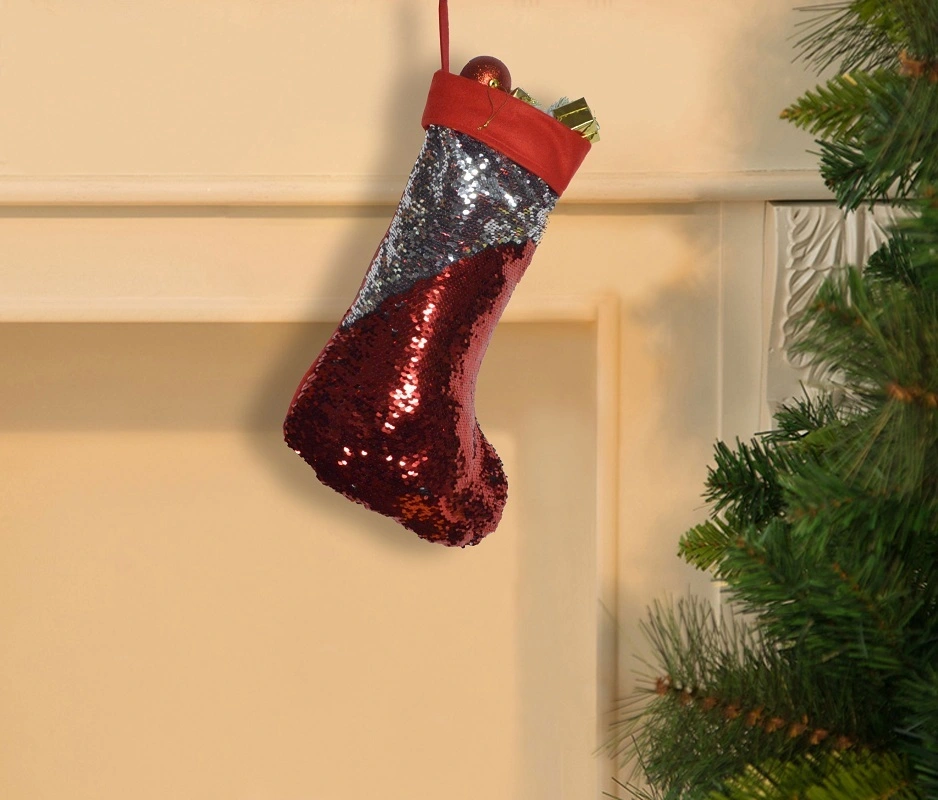 Glitter Christmas Stockings For Home Decoration 1