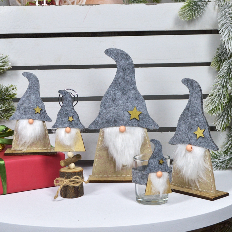 Servilletero de fieltro de Papá Noel para mesa, decoración navideña 1