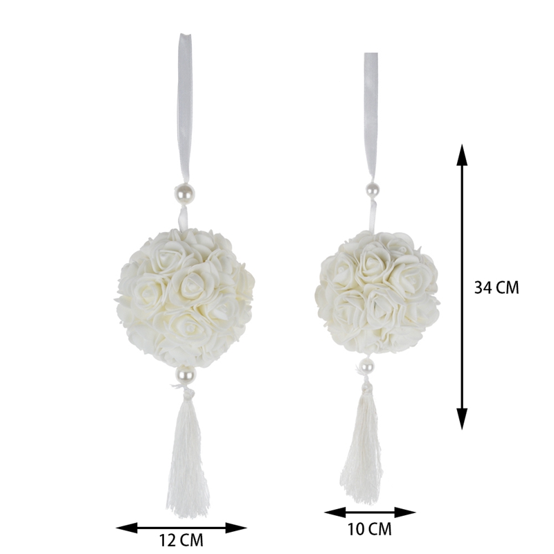 REAL FEEL FLOWER BALL - FOAM ROSE - POMANDER KISSING BALL WEDDING DECORATION 4