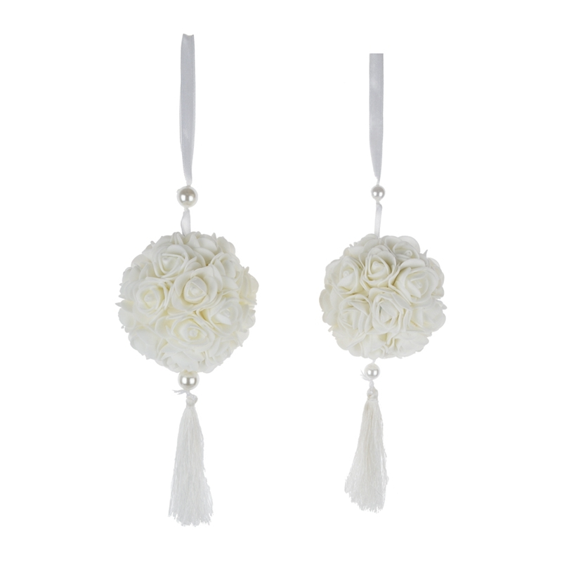 REAL FEEL FLOWER BALL - FOAM ROSE - POMANDER KISSING BALL WEDDING DECORATION 1