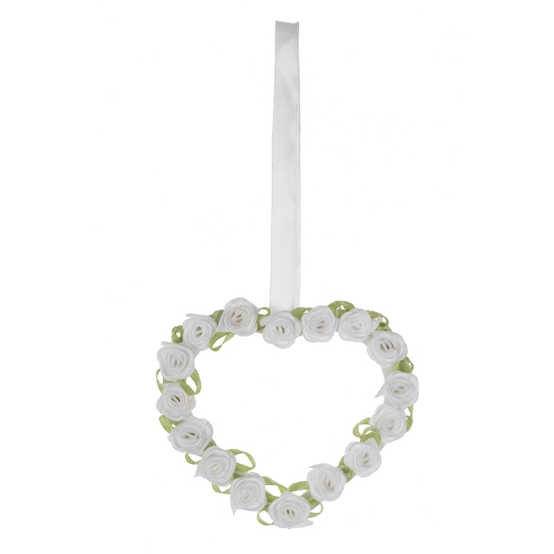2020 Hot sales fabric heart hanging with flower design 1