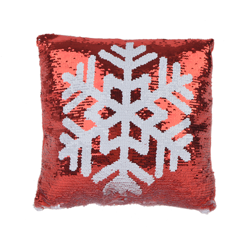 Mode 40 X 40 cm gold und weiß Schneeflocke Pailletten Sparkle Kissen Weihnachtsgeschenke Weihnachten Home Decor Supplie 2