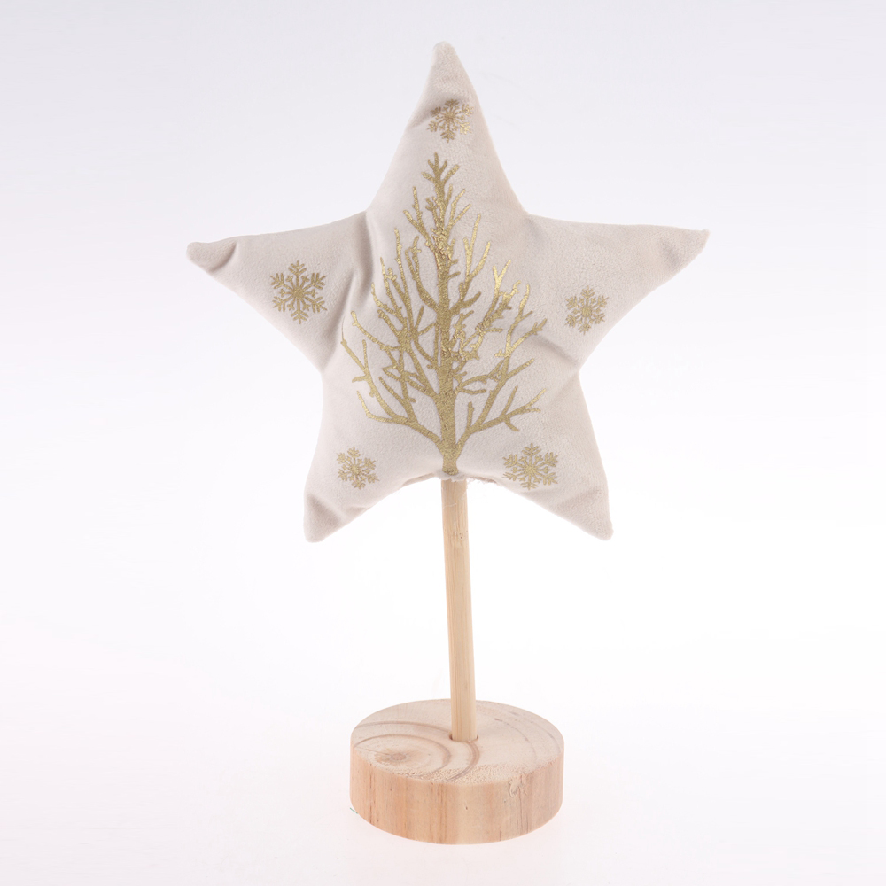 Adorno de terciopelo con forma de estrella para decoración de salas de fiestas navideñas. 1