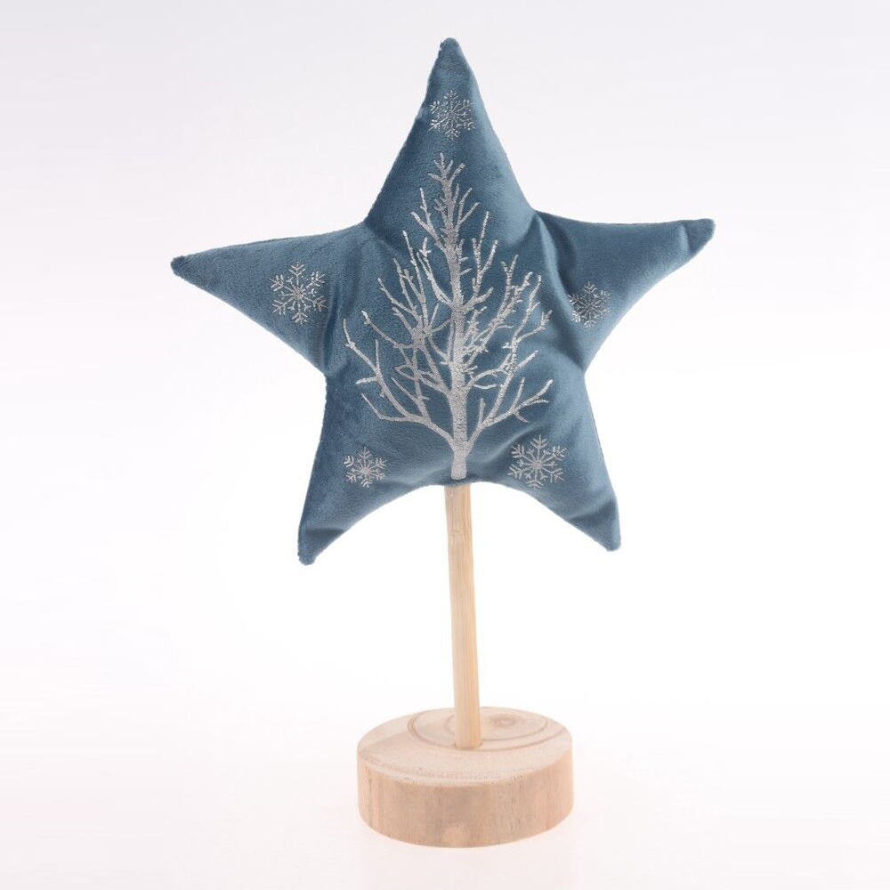 Adorno de terciopelo con forma de estrella para decoración de salas de fiestas navideñas. 4