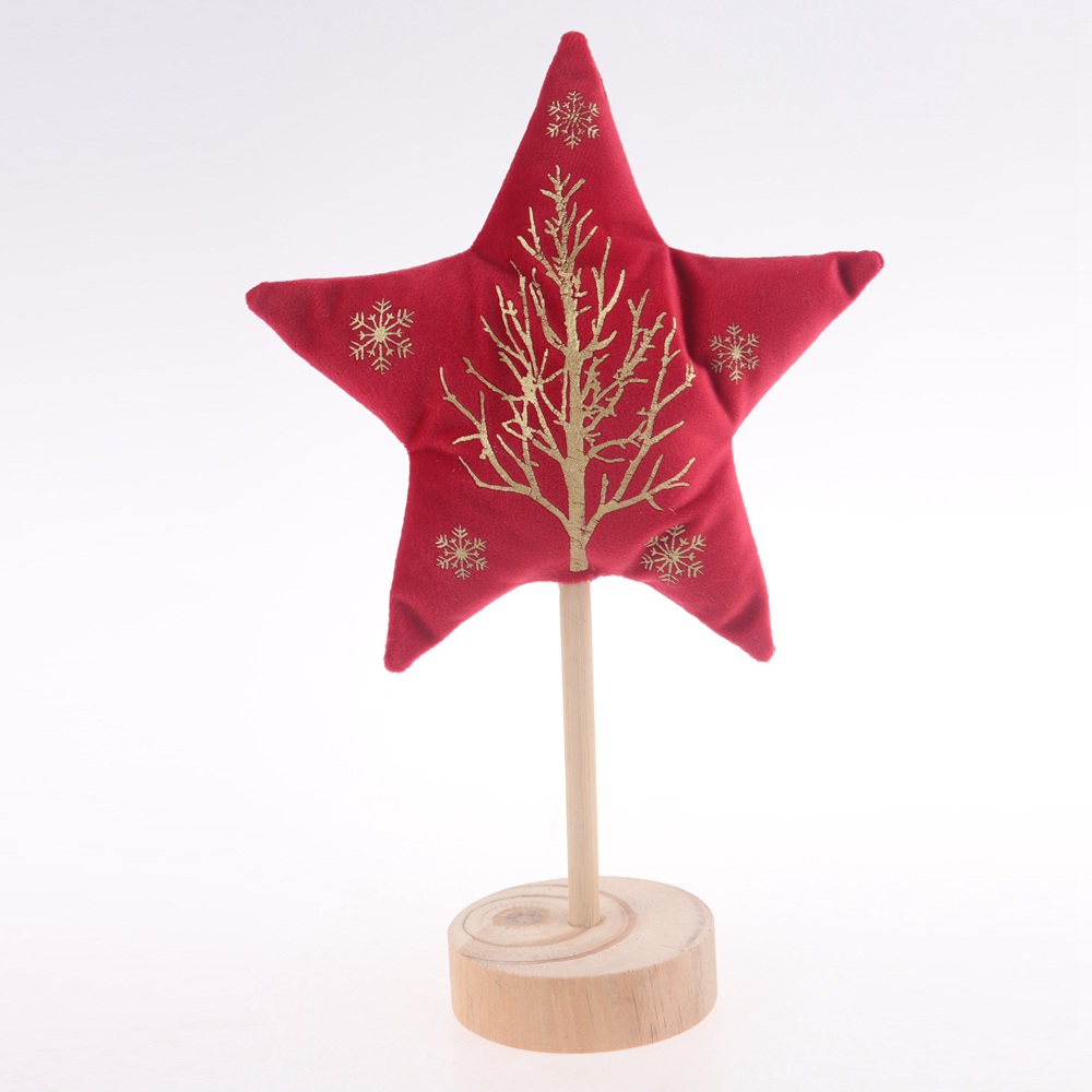 Adorno de terciopelo con forma de estrella para decoración de salas de fiestas navideñas. 5