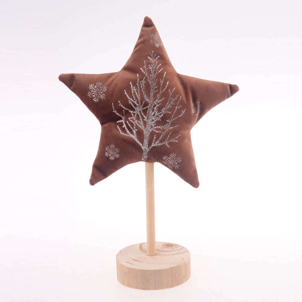 Adorno de terciopelo con forma de estrella para decoración de salas de fiestas navideñas. 2