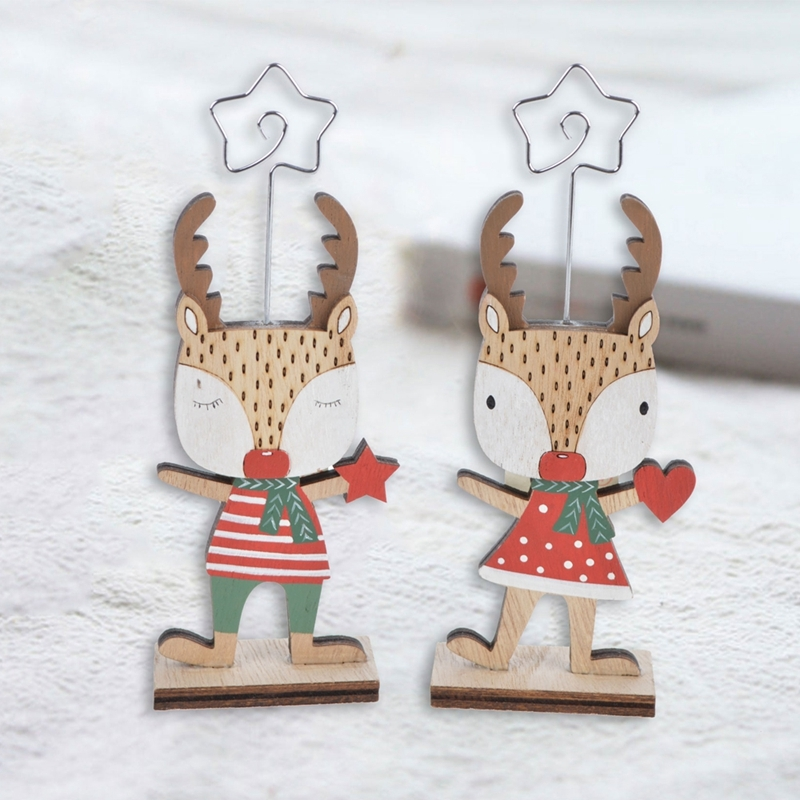 Handmade Christmas reindeer note holder table decorations 1