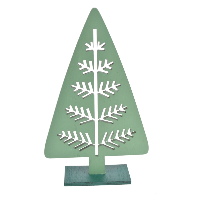 Mini wooden christmas tree decoration xmas table ornament 1