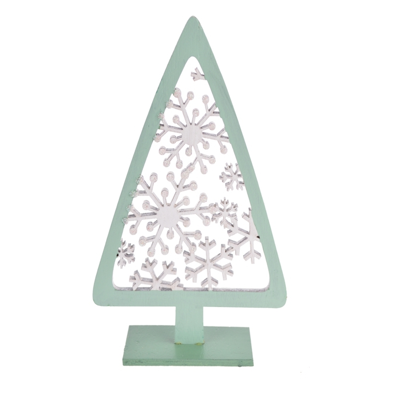 Decoración de árbol de Navidad de madera con agujeros cortados con láser 1