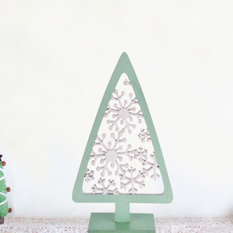 Decoración de árbol de Navidad de madera con agujeros cortados con láser 3