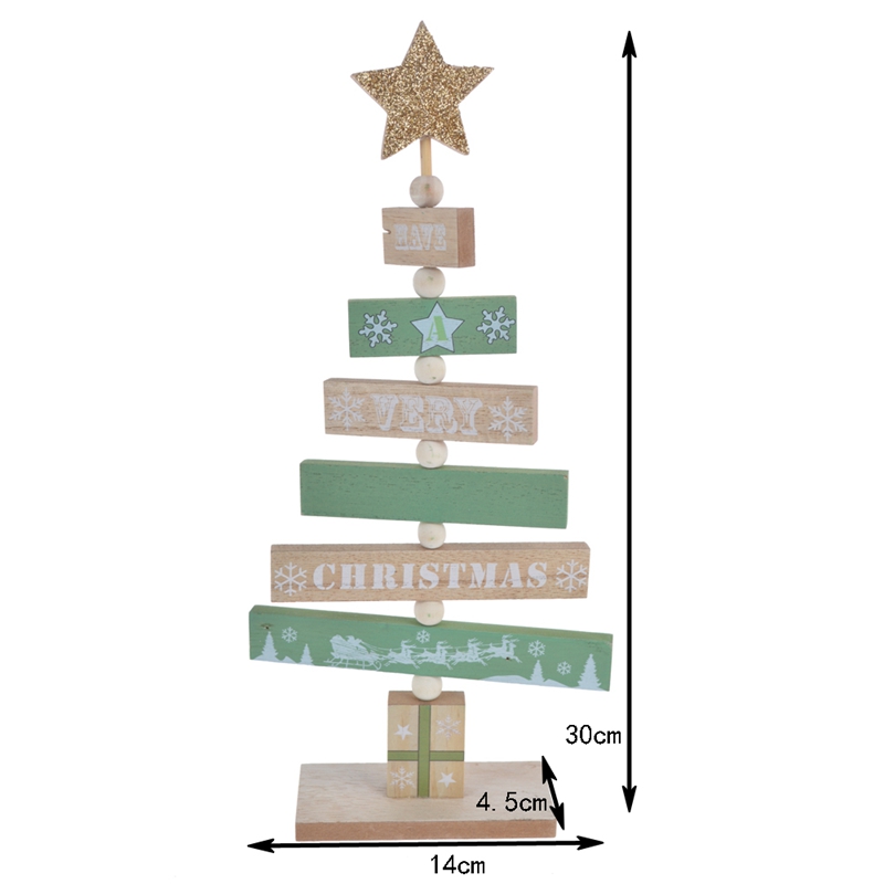 Words printing wooden christmas tree decoration 5