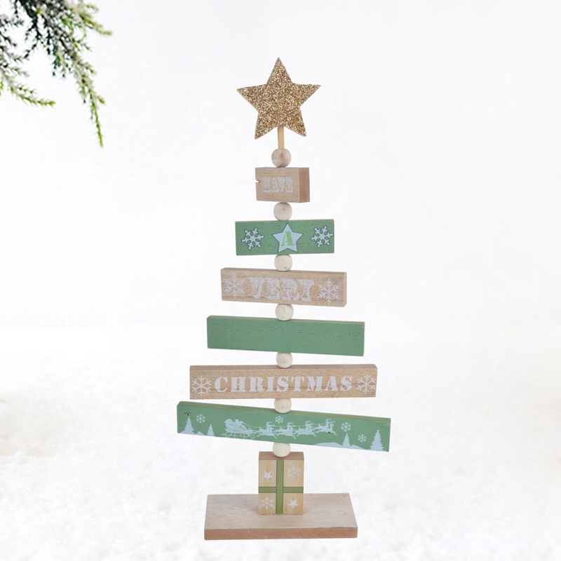 Words printing wooden christmas tree decoration 3