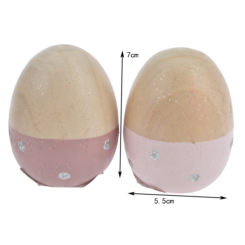 Wooden Eggs Flat Bottom Eggs for Easter Crafts and Display 2
