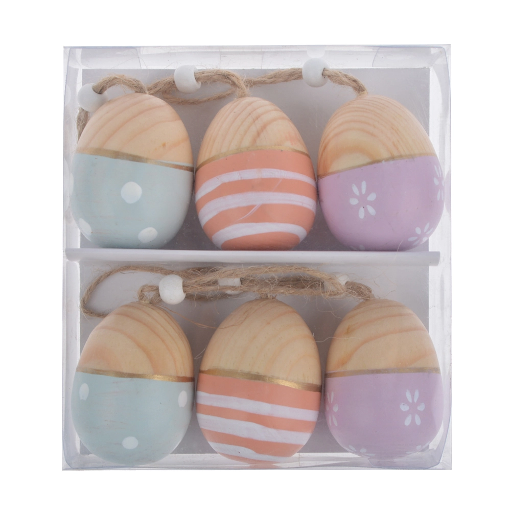 Wooden Easter Eggs Natural Wood Egg hanger 1