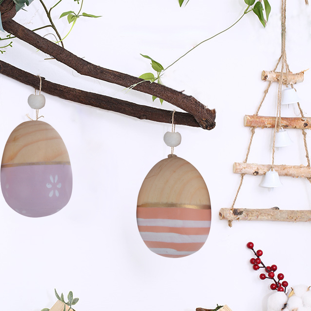 Huevos de Pascua de madera Percha de madera natural para huevos 3