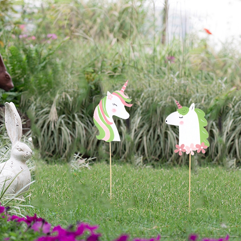 Venta caliente 2020 Decoración de jardín de unicornio de madera 3