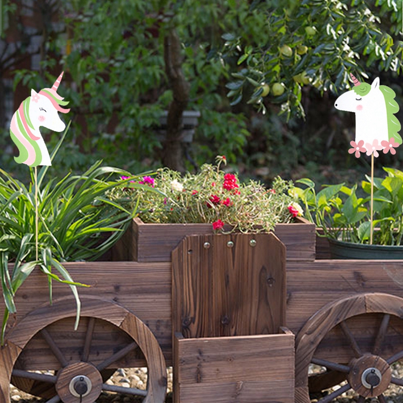 Venta caliente 2020 Decoración de jardín de unicornio de madera 4