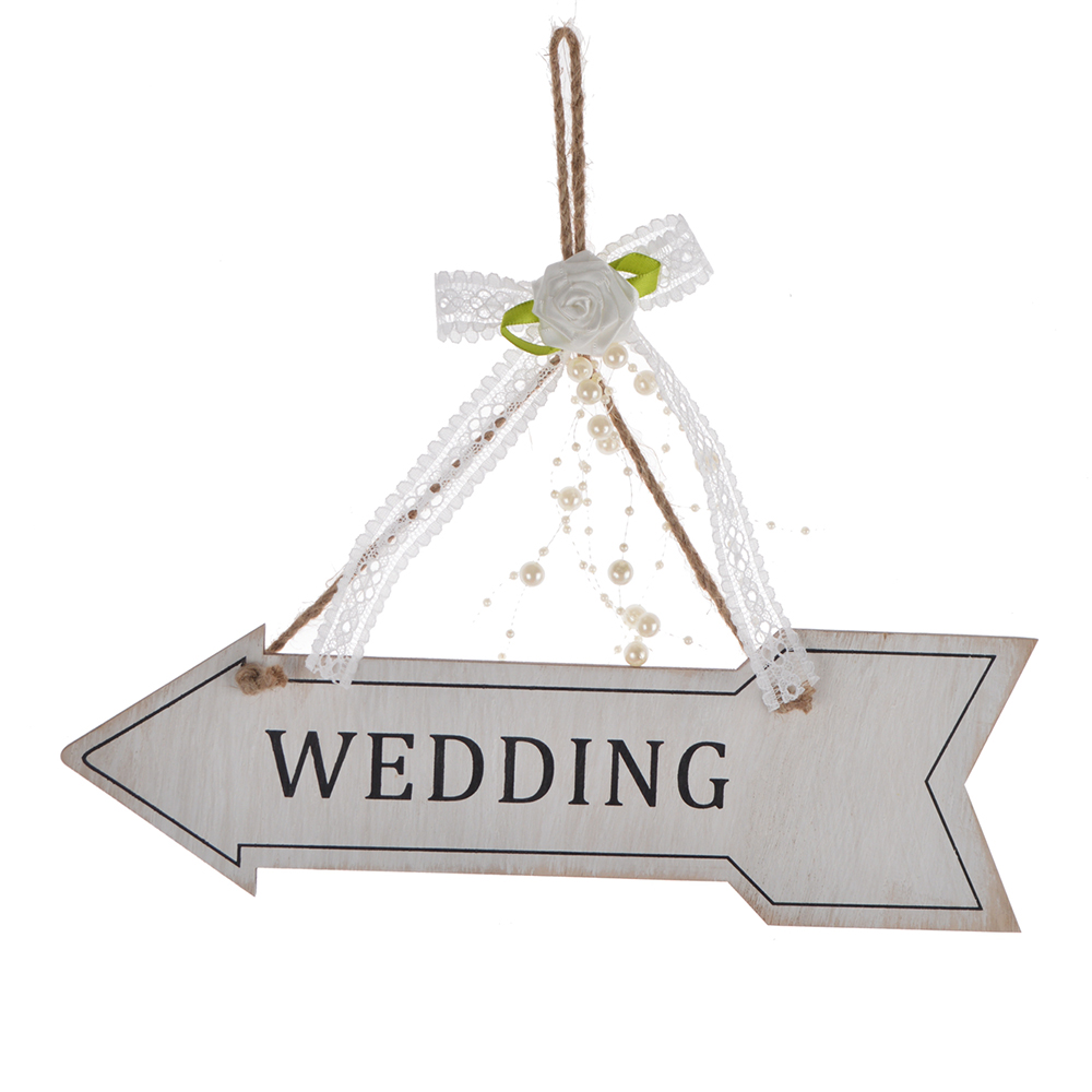 Personalisierter Willkommenspfeil aus Holz für die Hochzeit, graviertes Holzschild 1