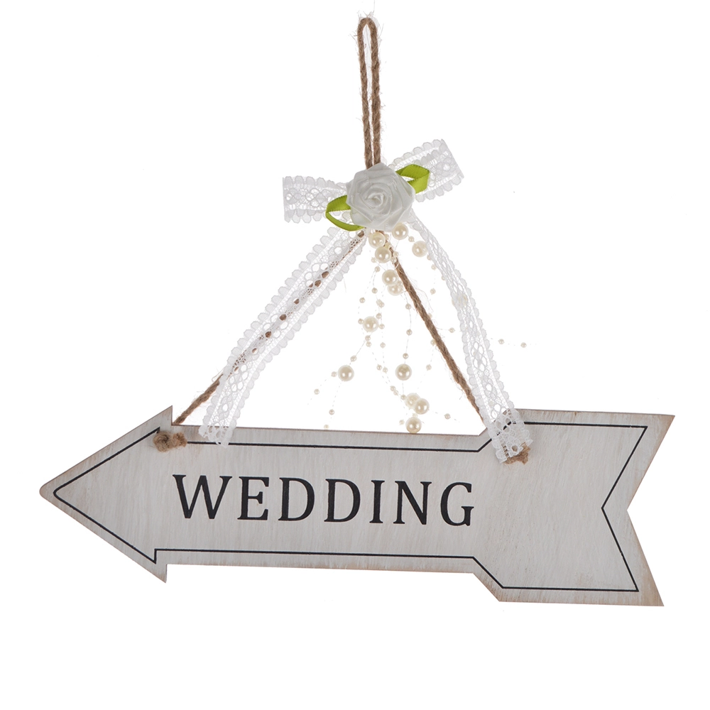 Personalisierter Willkommenspfeil aus Holz für die Hochzeit, graviertes Holzschild 1