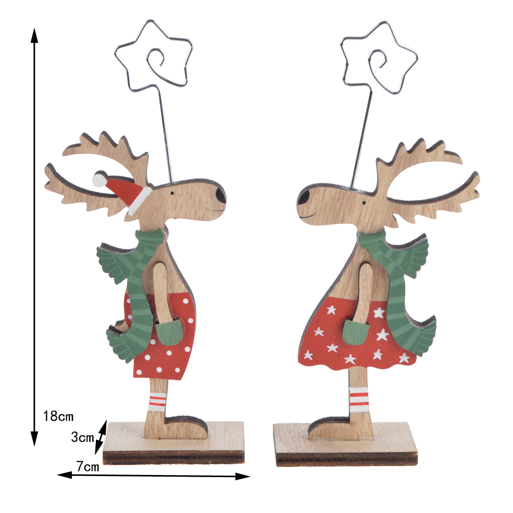 Weihnachtsdeko aus Holz, Hirsch, Rentier-Skulptur, Basteldekoration 2