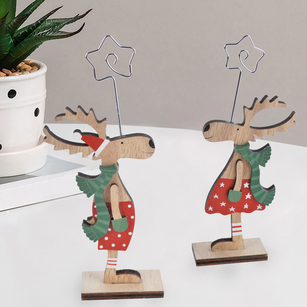 Weihnachtsdeko aus Holz, Hirsch, Rentier-Skulptur, Basteldekoration 4