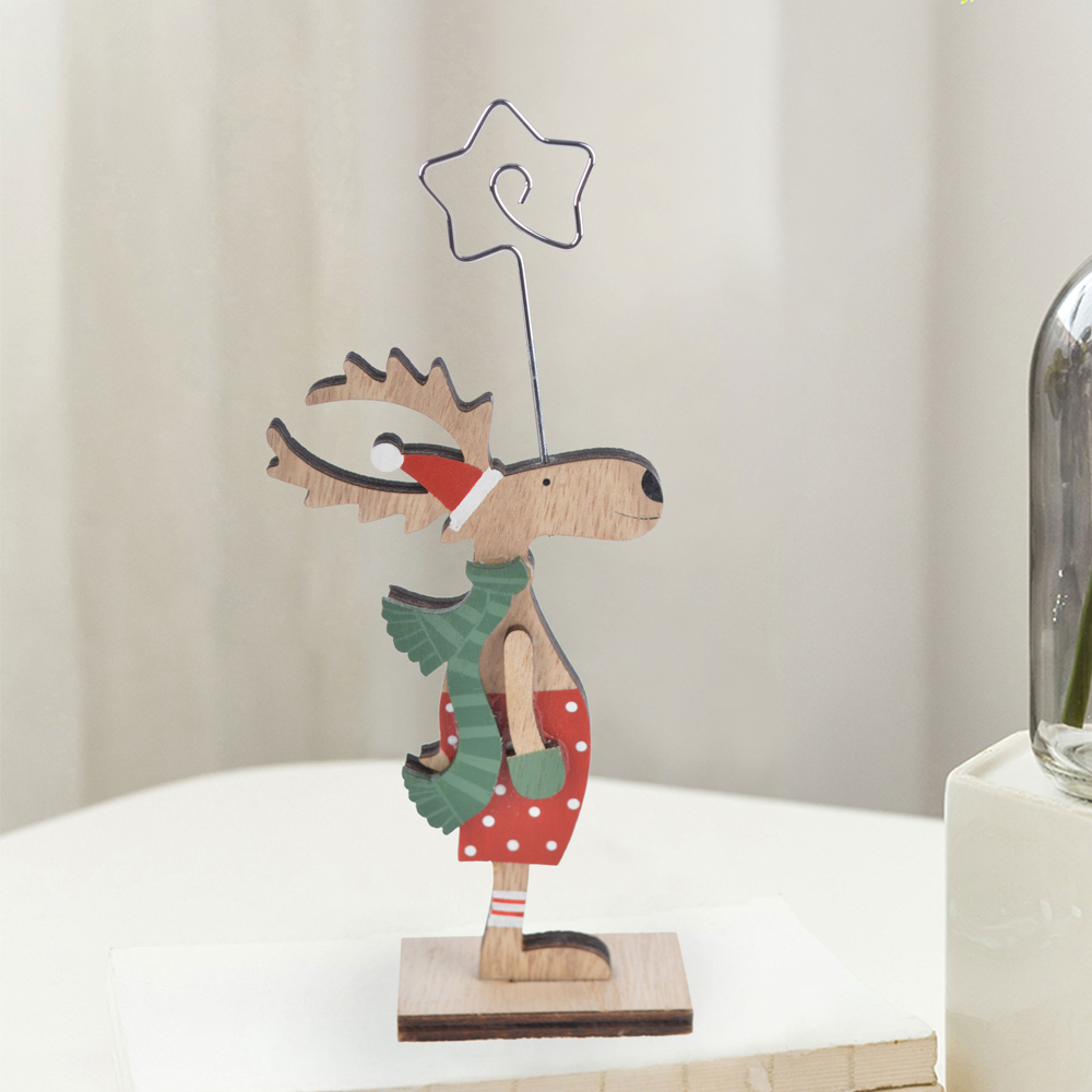 Weihnachtsdeko aus Holz, Hirsch, Rentier-Skulptur, Basteldekoration 6
