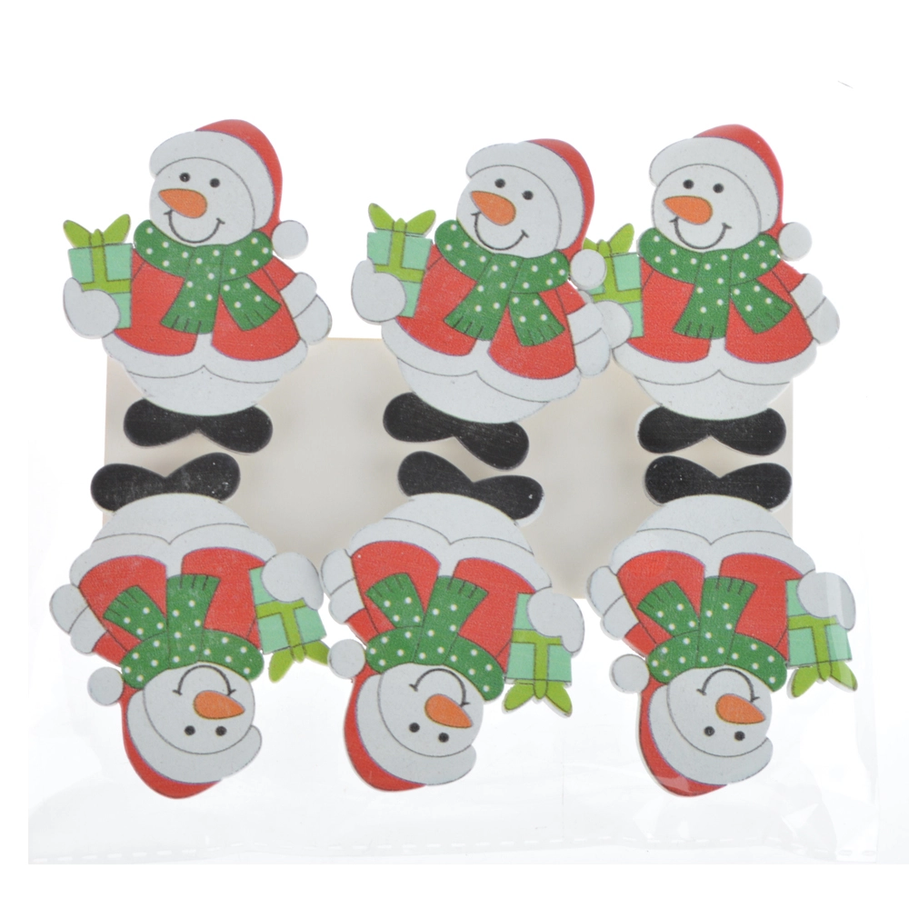 snowman design christmas ornament novelty decorating calendar wood clip 1