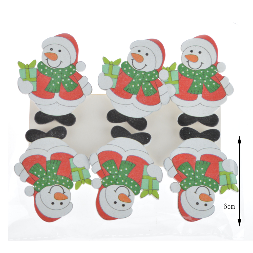 Schneemann-Design Weihnachtsschmuck Neuheit Dekoration Kalender Holz Clip 2