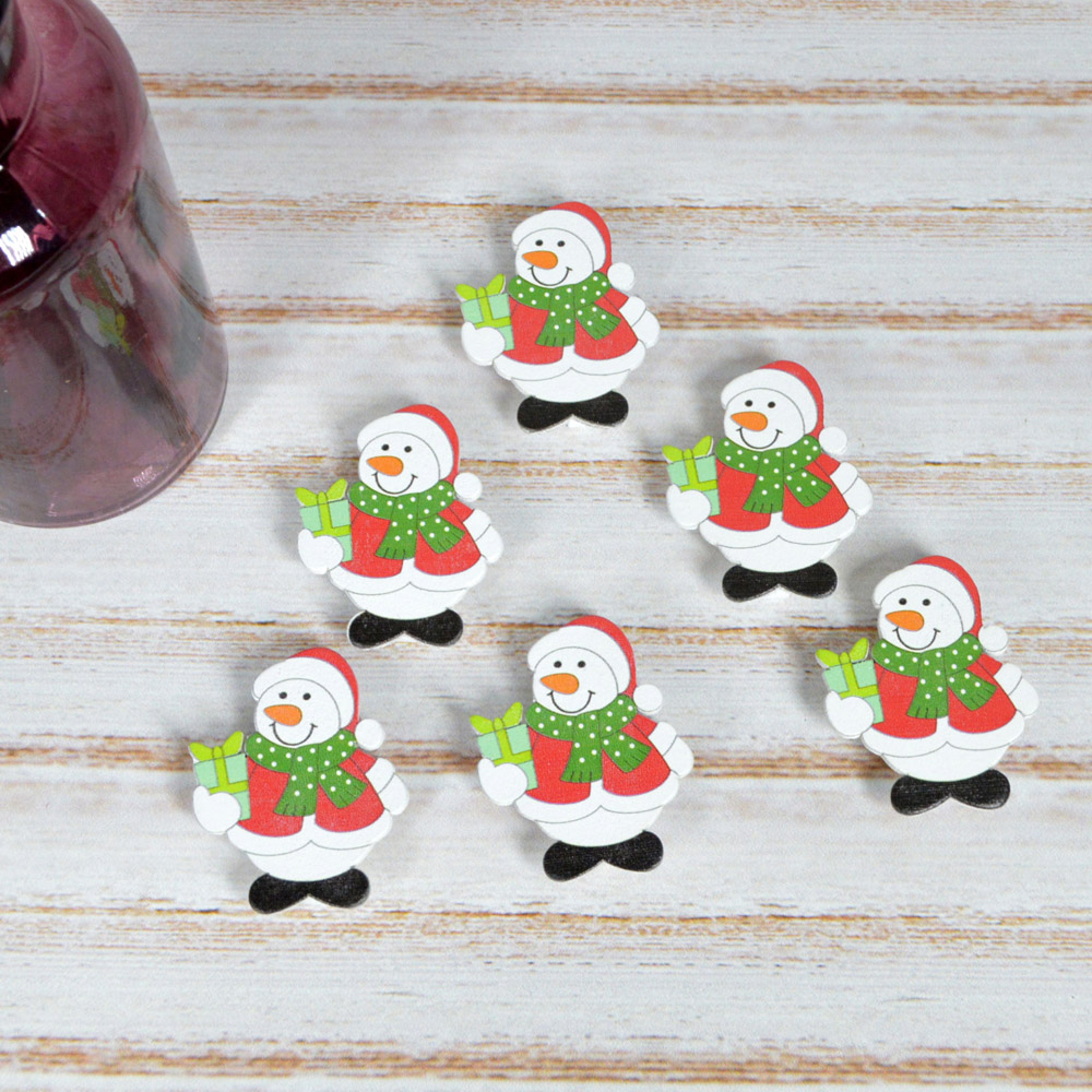 Schneemann-Design Weihnachtsschmuck Neuheit Dekoration Kalender Holz Clip 4