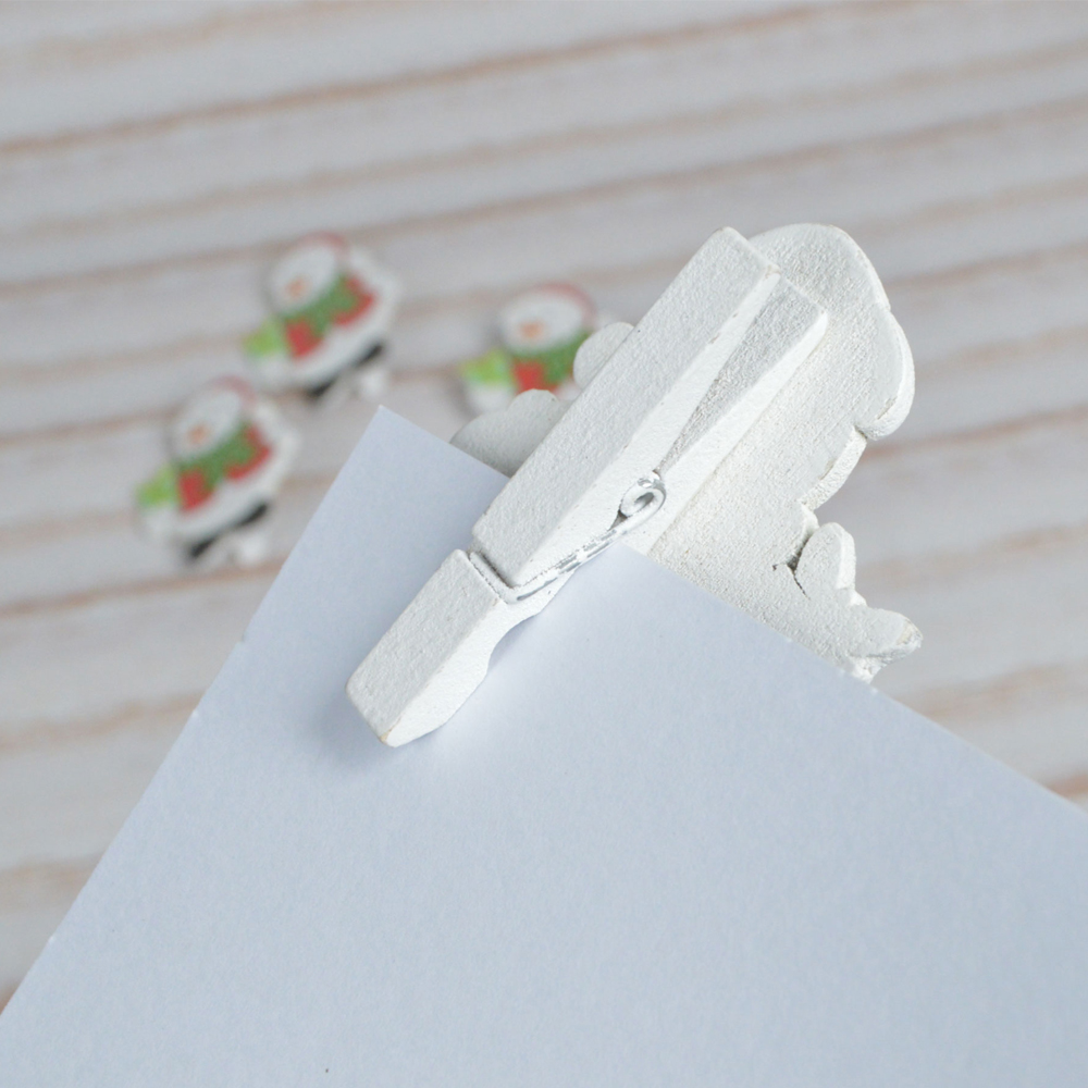 Schneemann-Design Weihnachtsschmuck Neuheit Dekoration Kalender Holz Clip 12