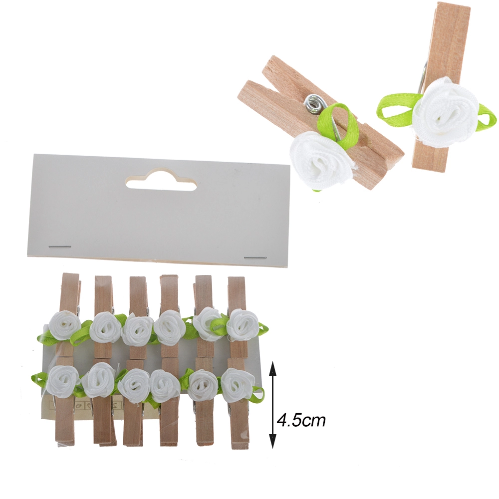 wedding card pegs flower pattern wooden photo holder paper clips decoration 1