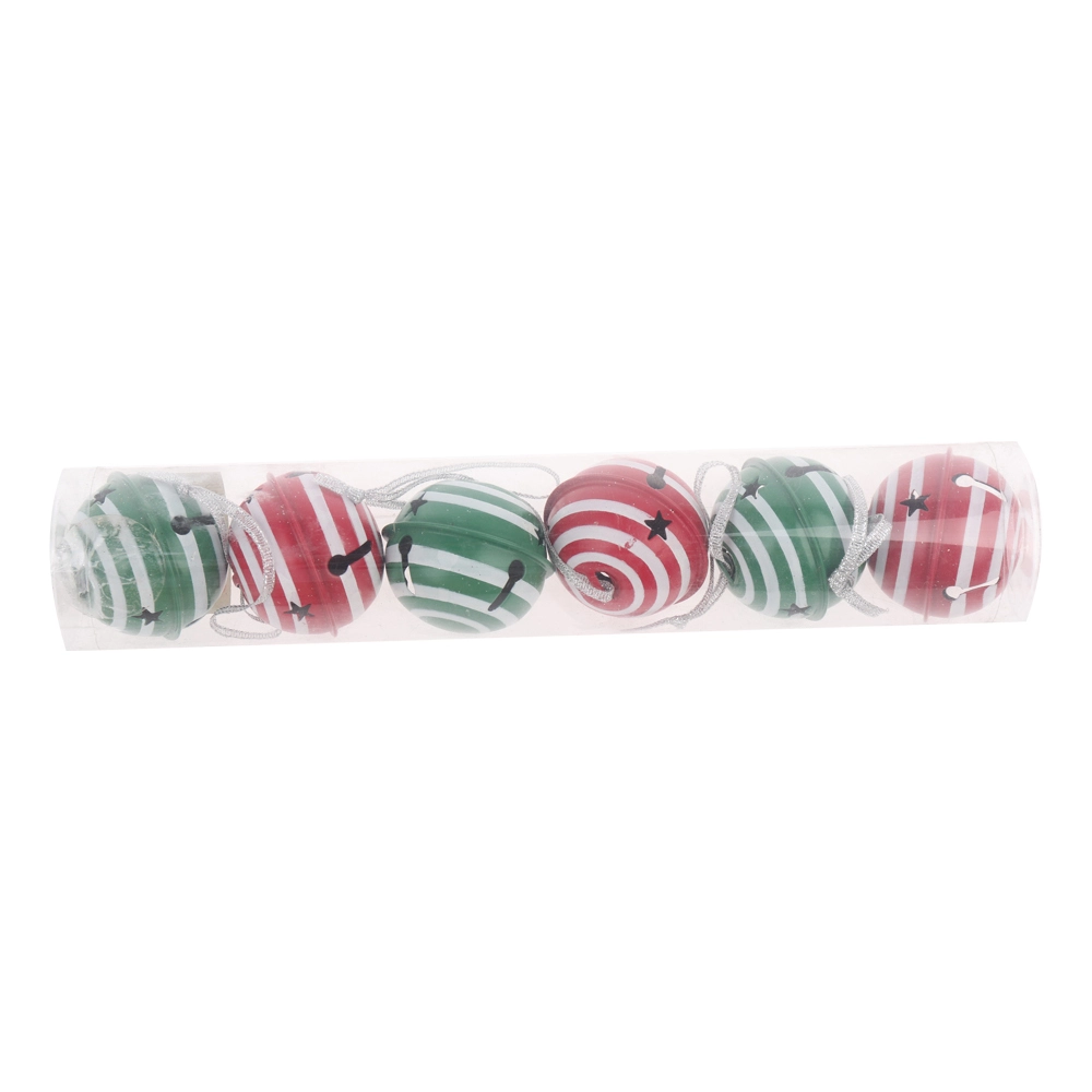 Weihnachtsbaumglocken zum Aufhängen, Ornamentglocken für die Feiertagsparty-Dekoration, Metall, 6er-Set 1