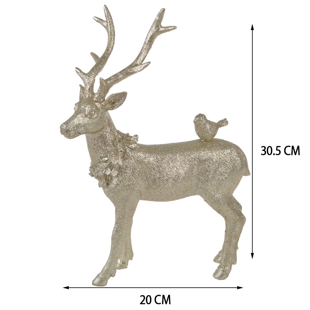 Fabrikneues Design Harzdekoration Silber Champagner Station Hirsch Tischdekoration Weihnachtshaus Dekorationen DIY 2