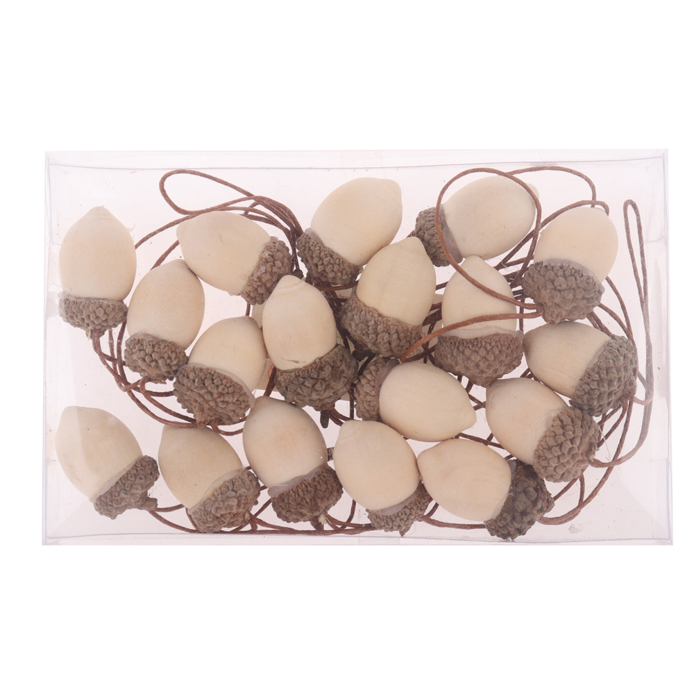 Factory direct artificial Christmas tree decoration wooden Pine cones pendant handmade hanging ornament 18pcs 3