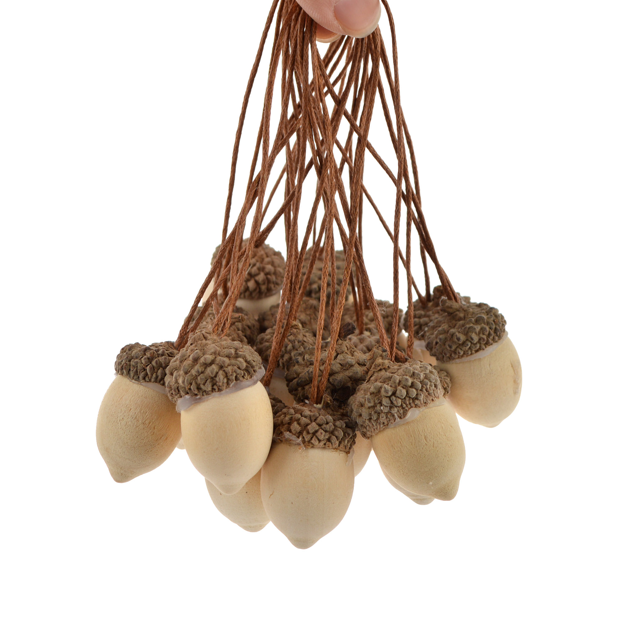 Factory direct artificial Christmas tree decoration wooden Pine cones pendant handmade hanging ornament 18pcs 2