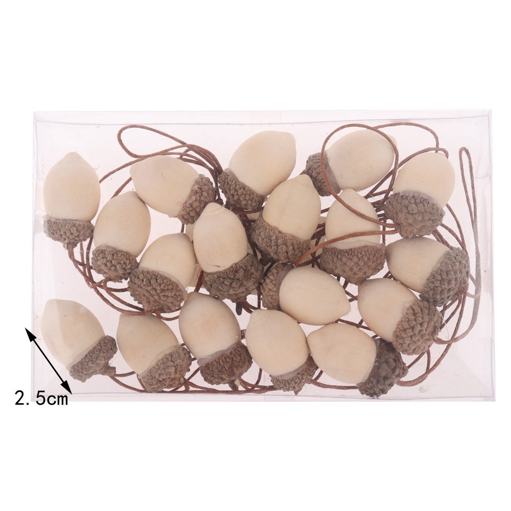 Factory direct artificial Christmas tree decoration wooden Pine cones pendant handmade hanging ornament 18pcs 4