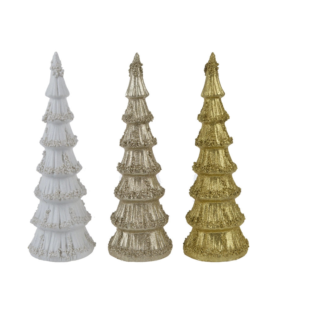 factory indoor decoration glitter resin christmas tree shape table crafts gift 1