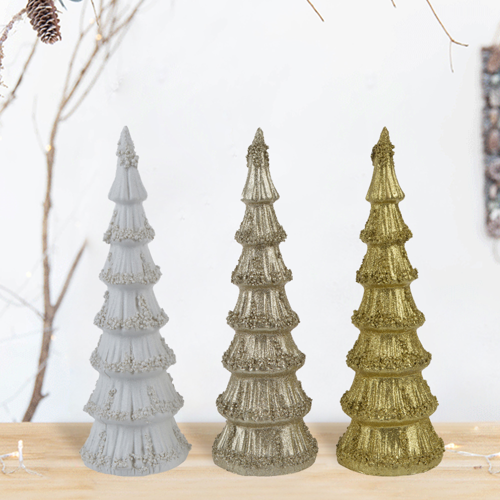 Fabrik Innendekoration Glitzer Harz Weihnachtsbaum Form Tisch Handwerk Geschenk 3